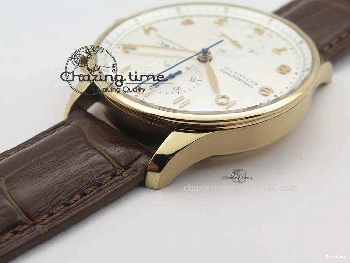MIROTIME 0821 Portuguese Chrono RG IW371480 ZF 1:1 Best Edition White Dial On Brown Leather Strap A7750 V HighPerformance 7266